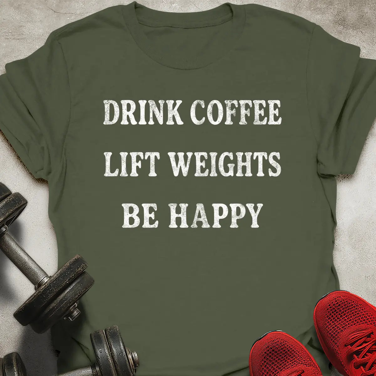 Coffee Weights Happy T-Shirt