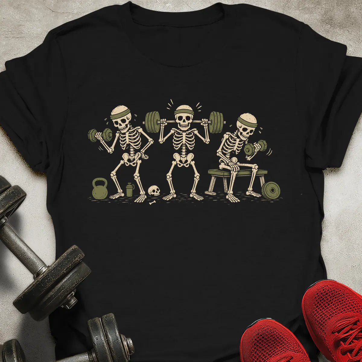 3 Gym Skeletons T-Shirt