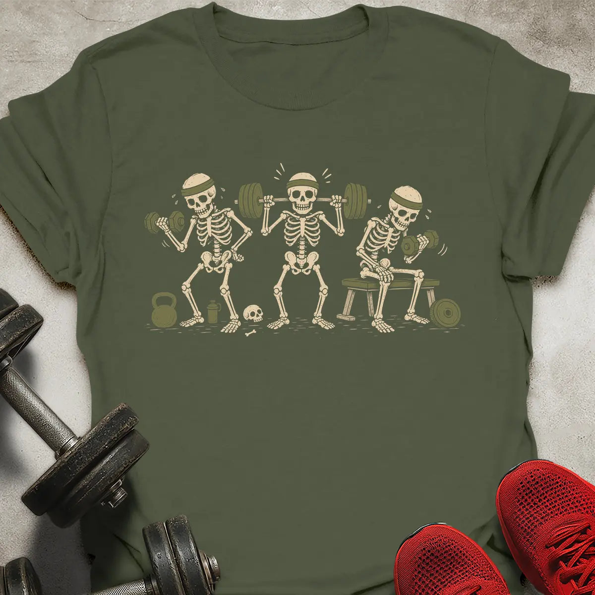 3 Gym Skeletons T-Shirt