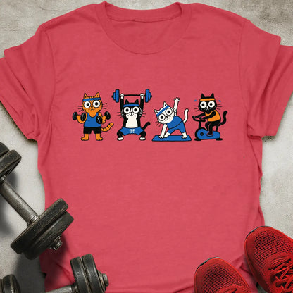 Gym Cat Row T-Shirt