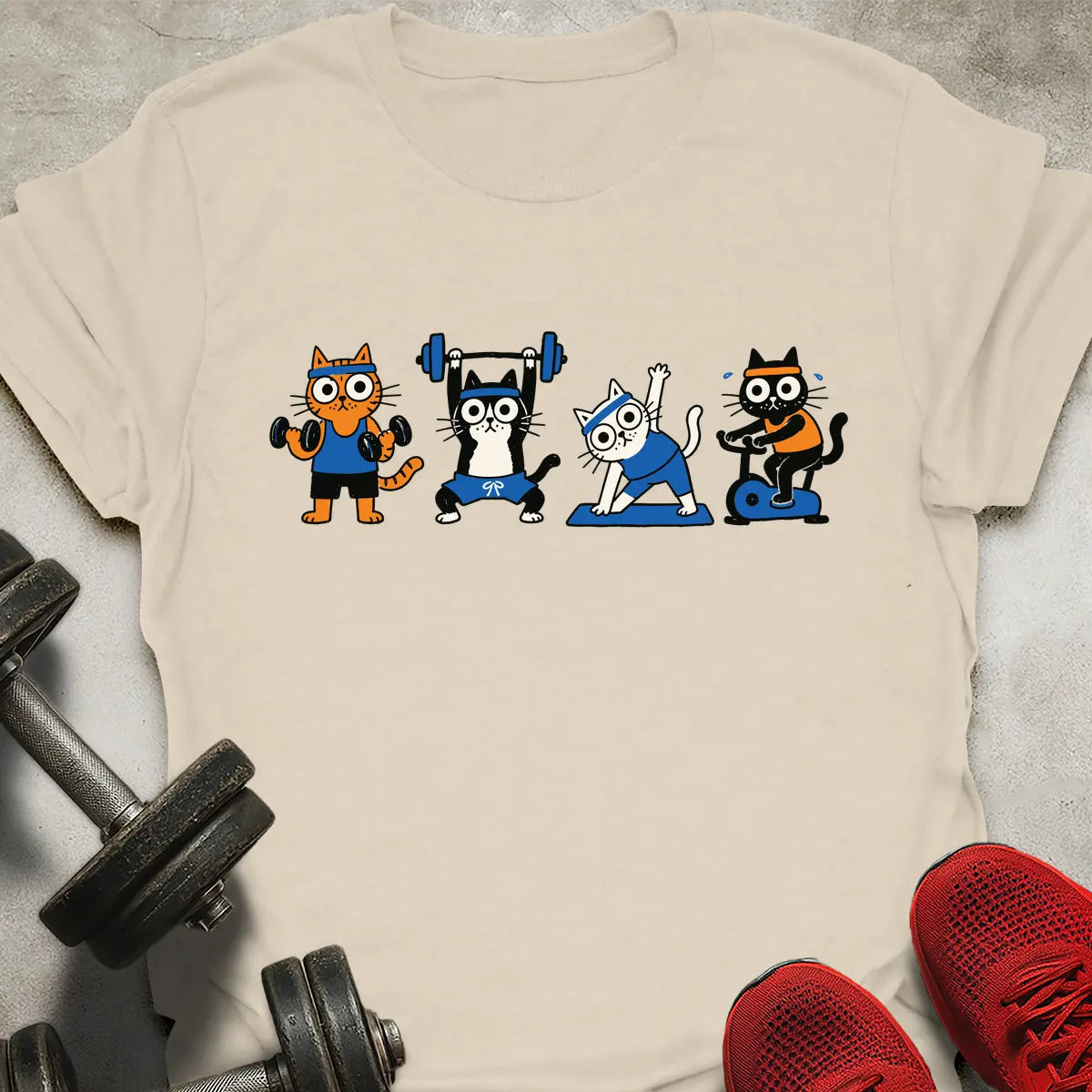 Gym Cat Row T-Shirt
