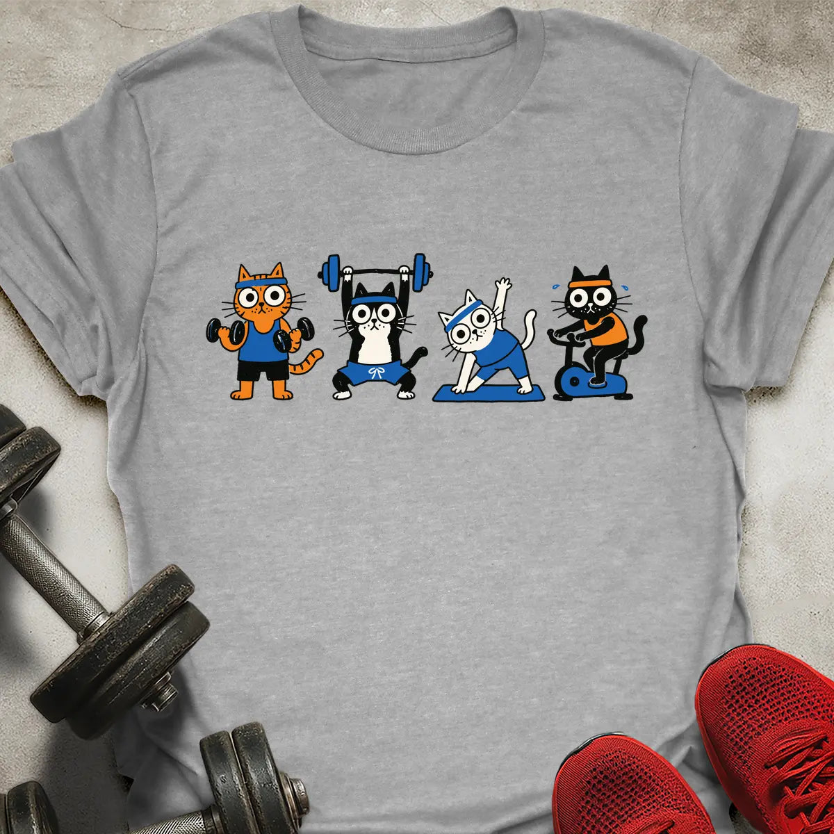 Gym Cat Row T-Shirt