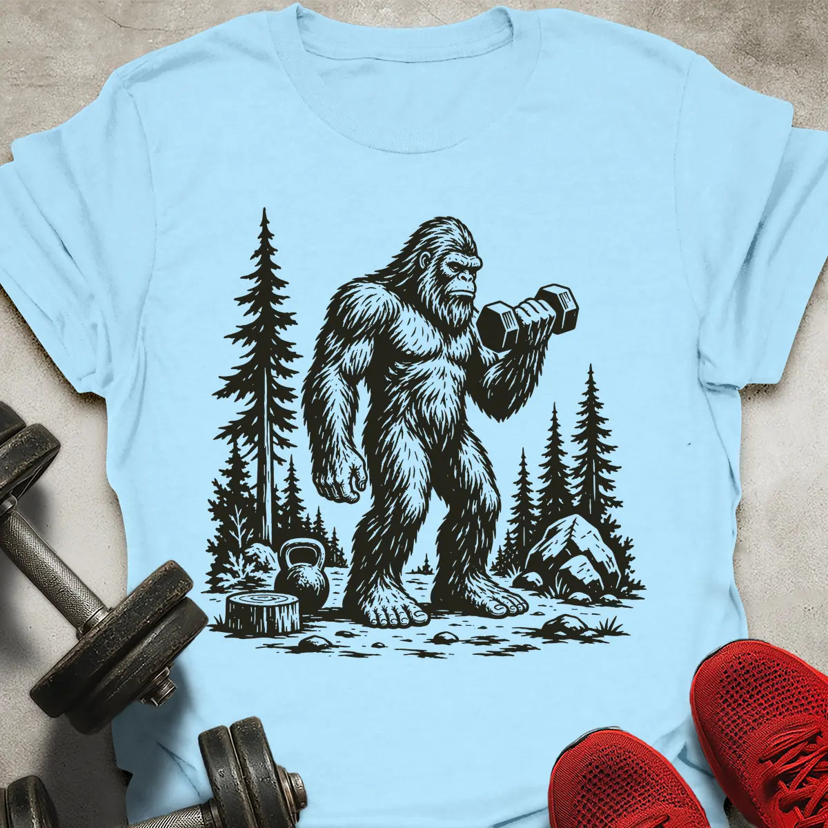 Bigfoot Working Out T-Shirt