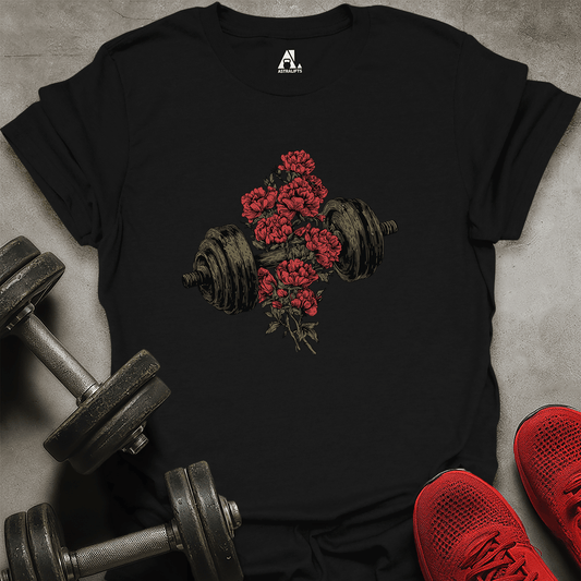 Dumbbell And Roses T-Shirt