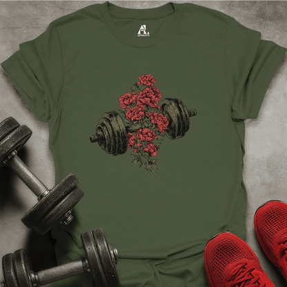 Dumbbell And Roses T-Shirt
