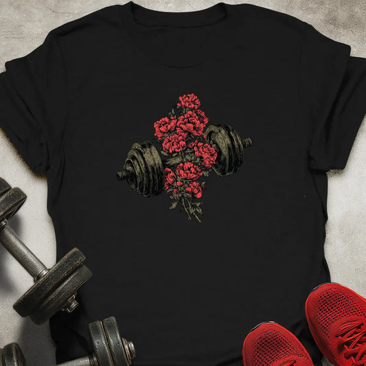 Dumbbell And Roses T-Shirt