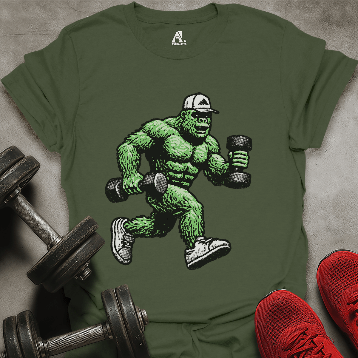 Green Big Foot T-Shirt