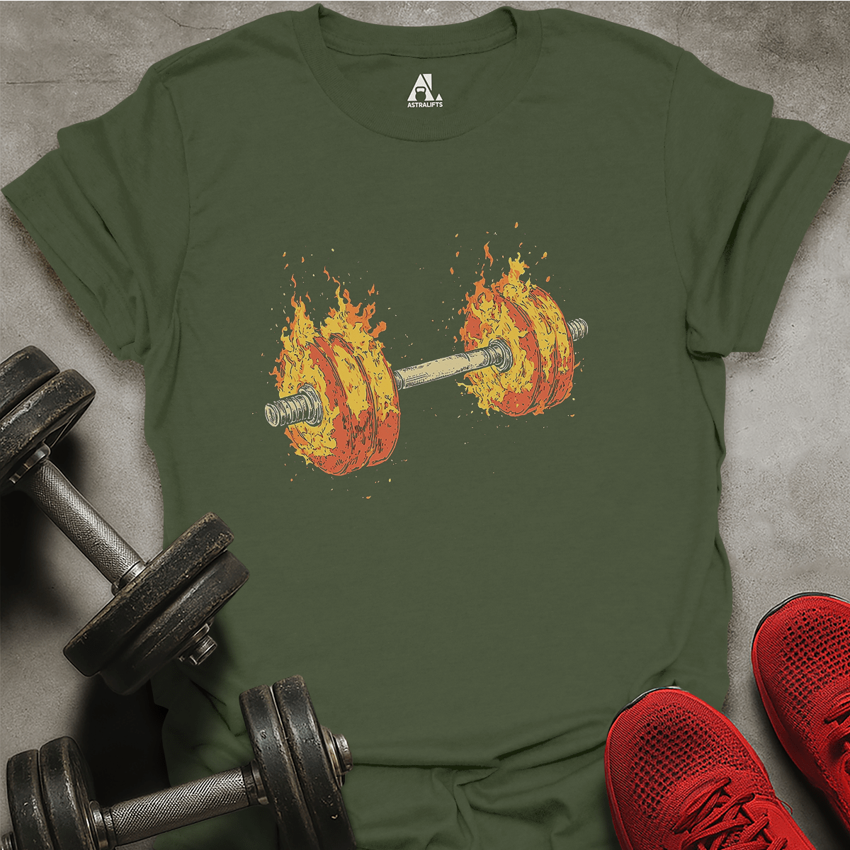 Fire Dumbbell T-Shirt