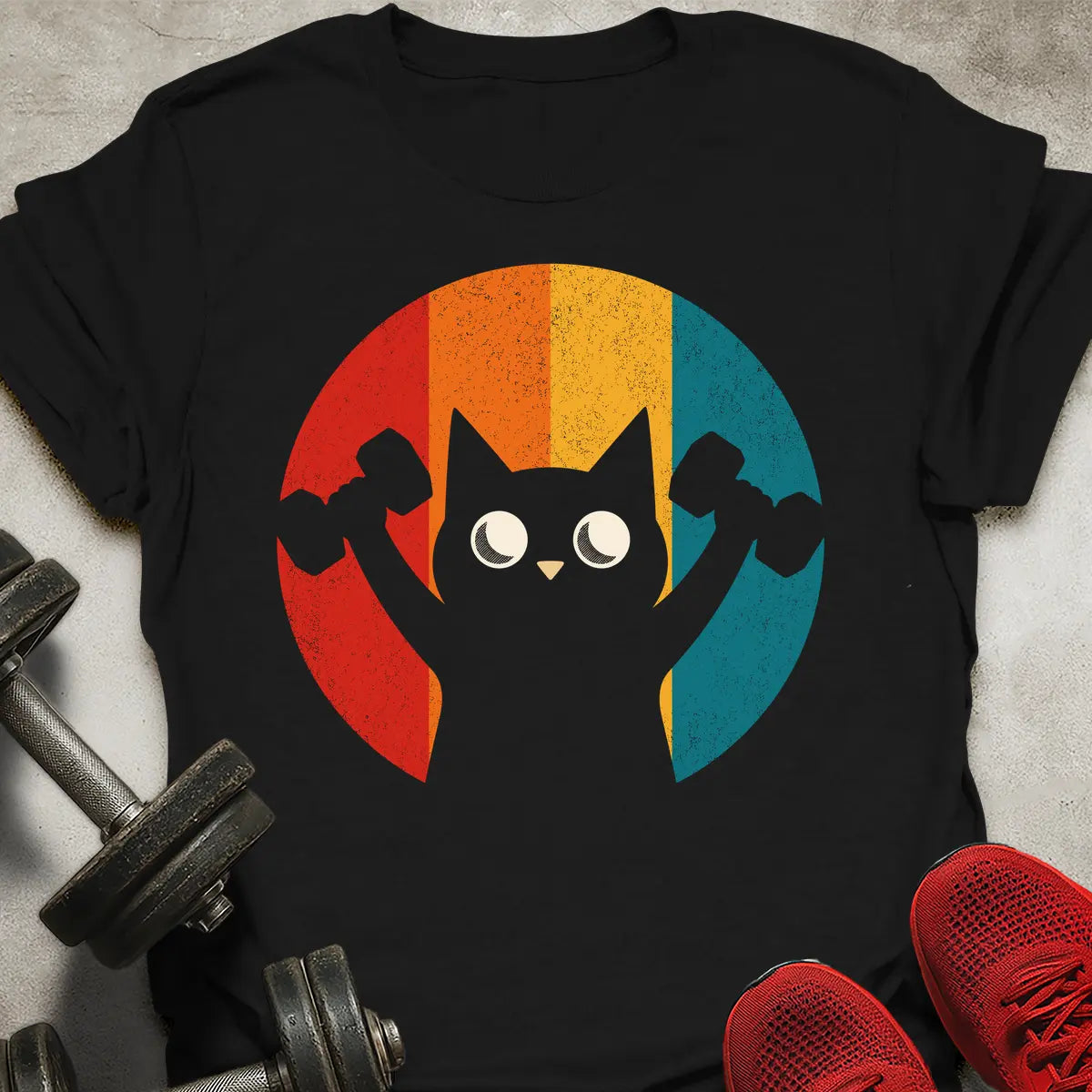 Retro Iron Cat T-Shirt