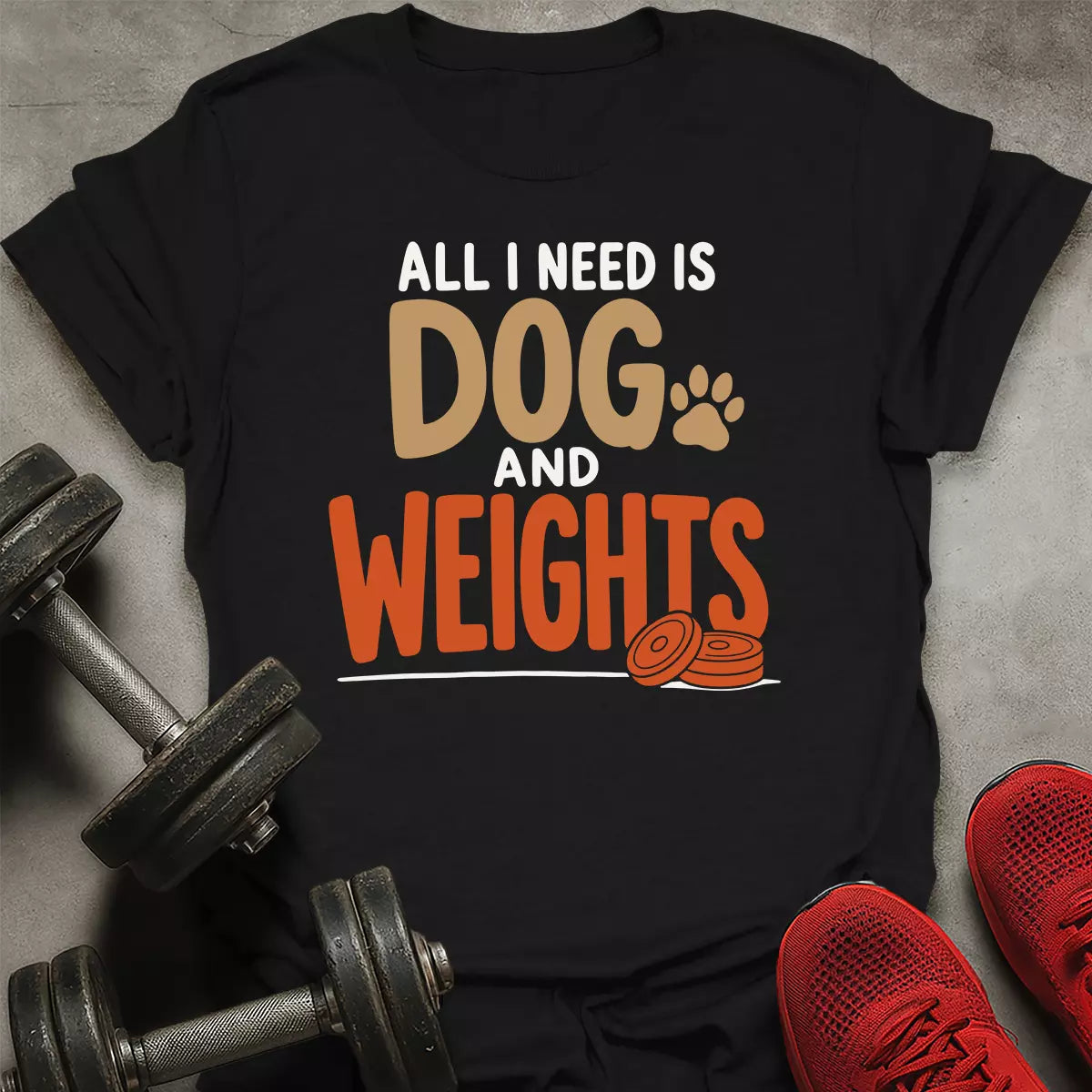 Dog and Weights T-Shirt