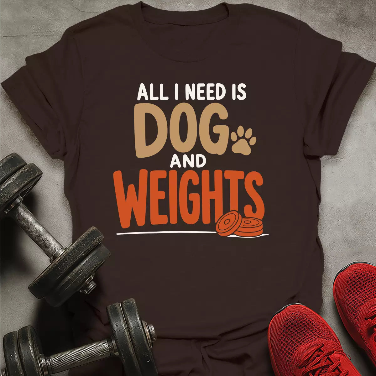 Dog and Weights T-Shirt
