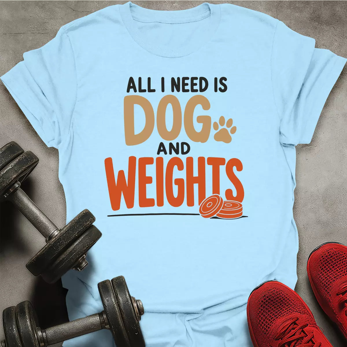 Dog and Weights T-Shirt