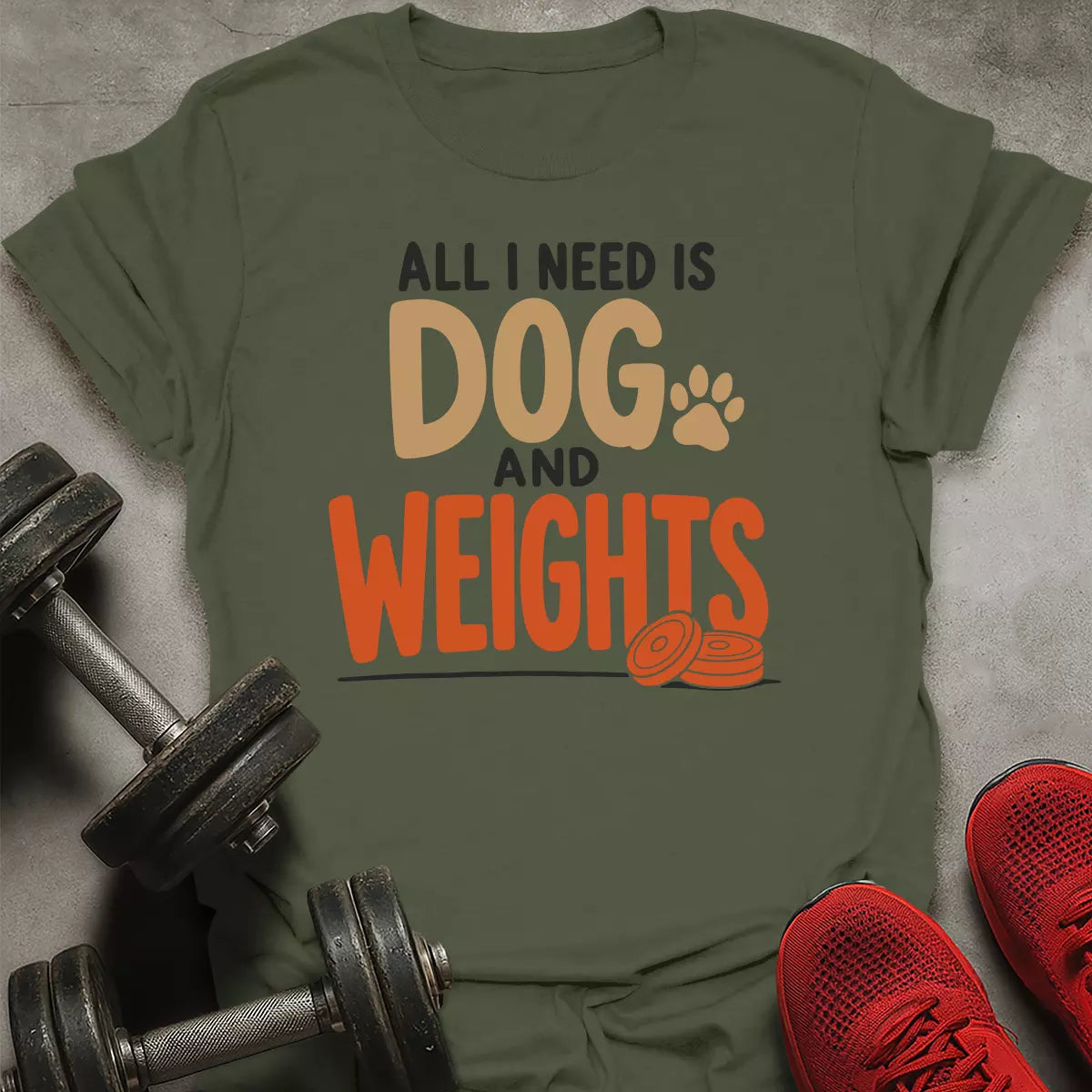 Dog and Weights T-Shirt