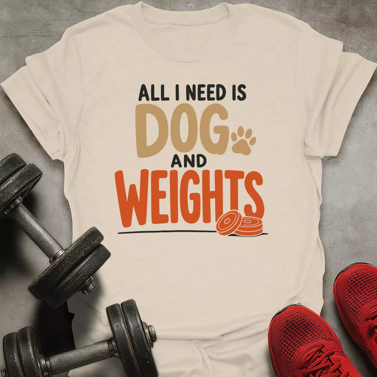 Dog and Weights T-Shirt