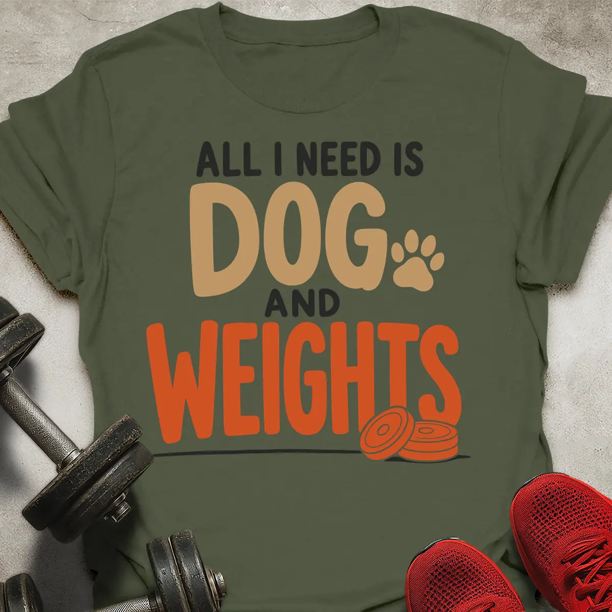Dog and Weights T-Shirt