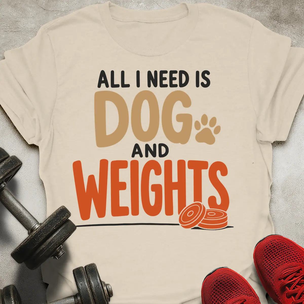 Dog and Weights T-Shirt