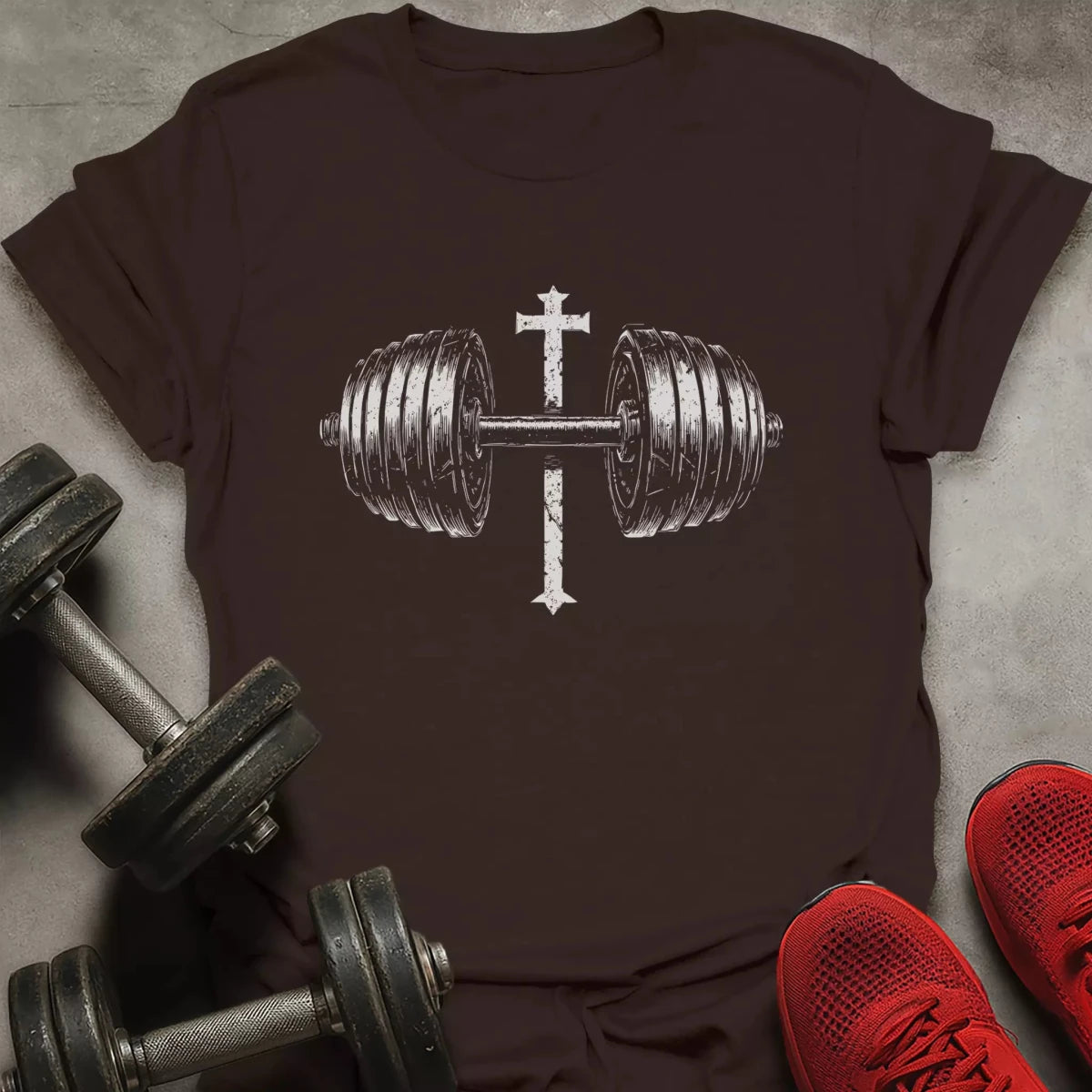Barbell Cross T-Shirt - AstraLifts