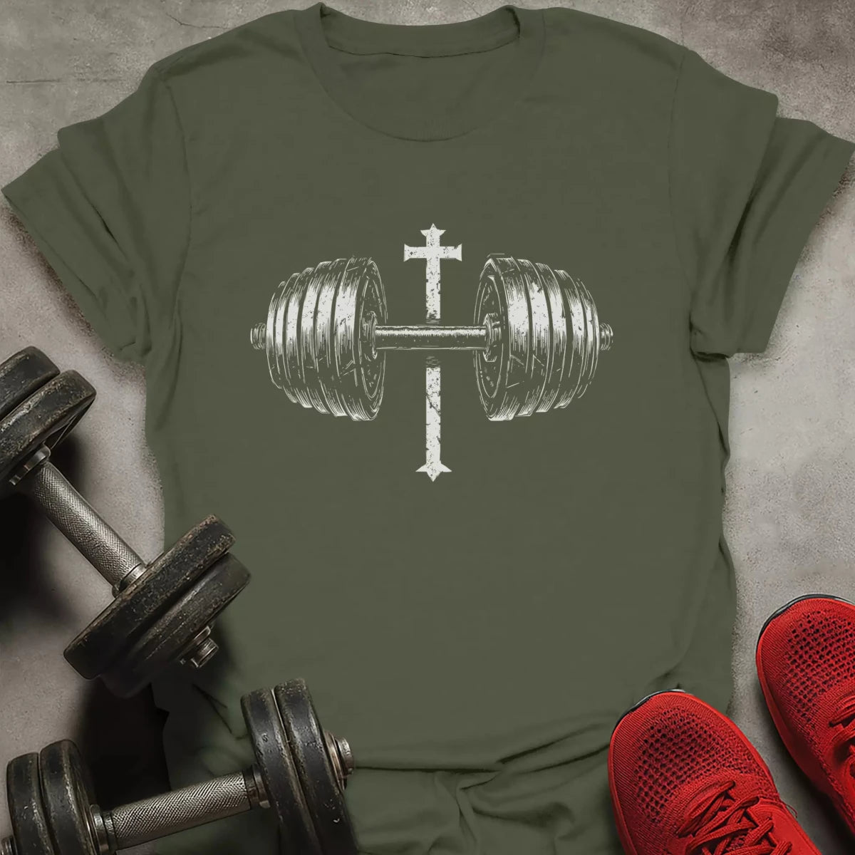Barbell Cross T-Shirt - AstraLifts