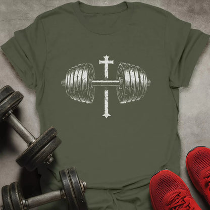 Barbell Cross T-Shirt - AstraLifts