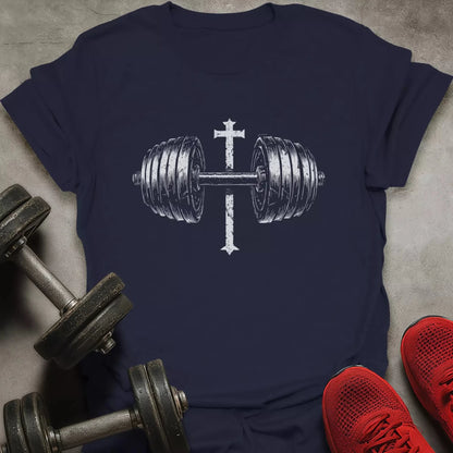 Barbell Cross T-Shirt - AstraLifts