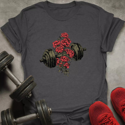 Dumbbell And Roses T-Shirt - AstraLifts