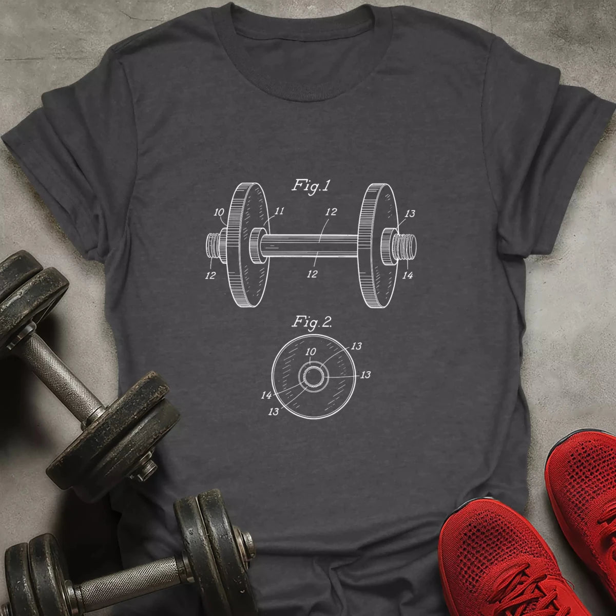 Dumbbell Blueprint T-Shirt - AstraLifts