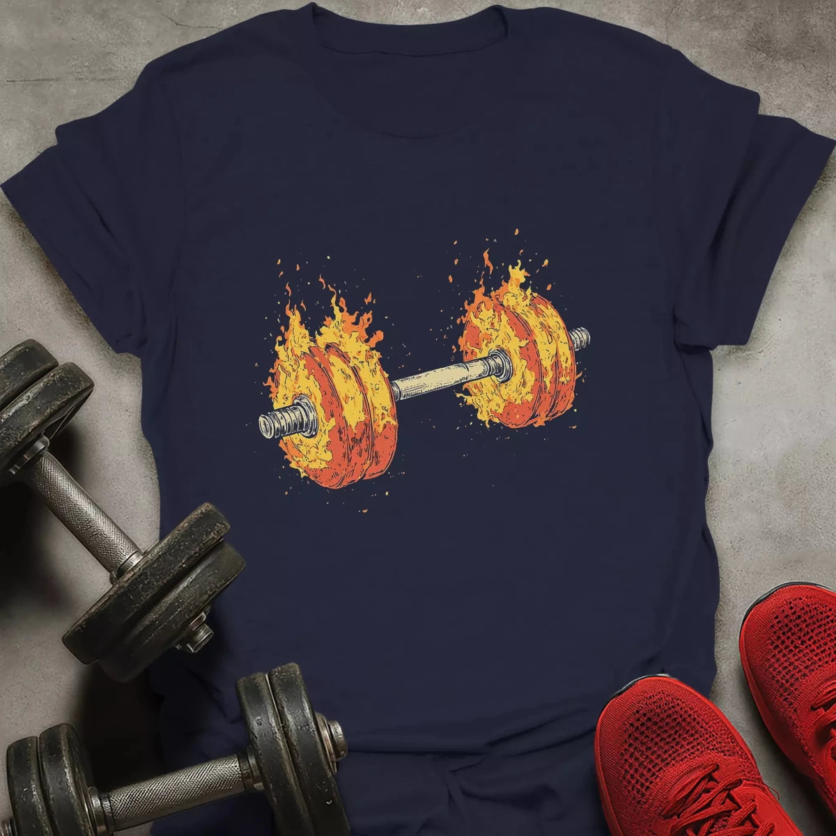 Fire Dumbbell T-Shirt - AstraLifts