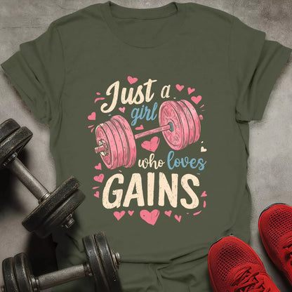 Girl Who Loves Gains T-Shirt - AstraLifts