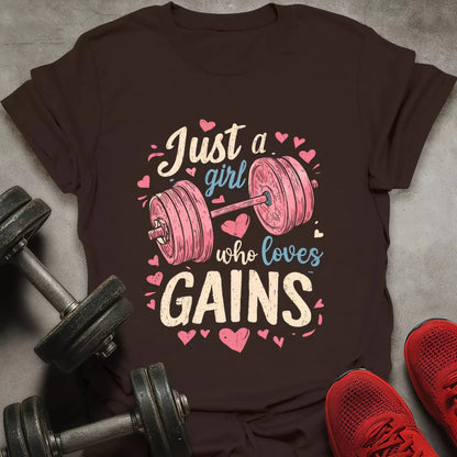 Girl Who Loves Gains T-Shirt - AstraLifts