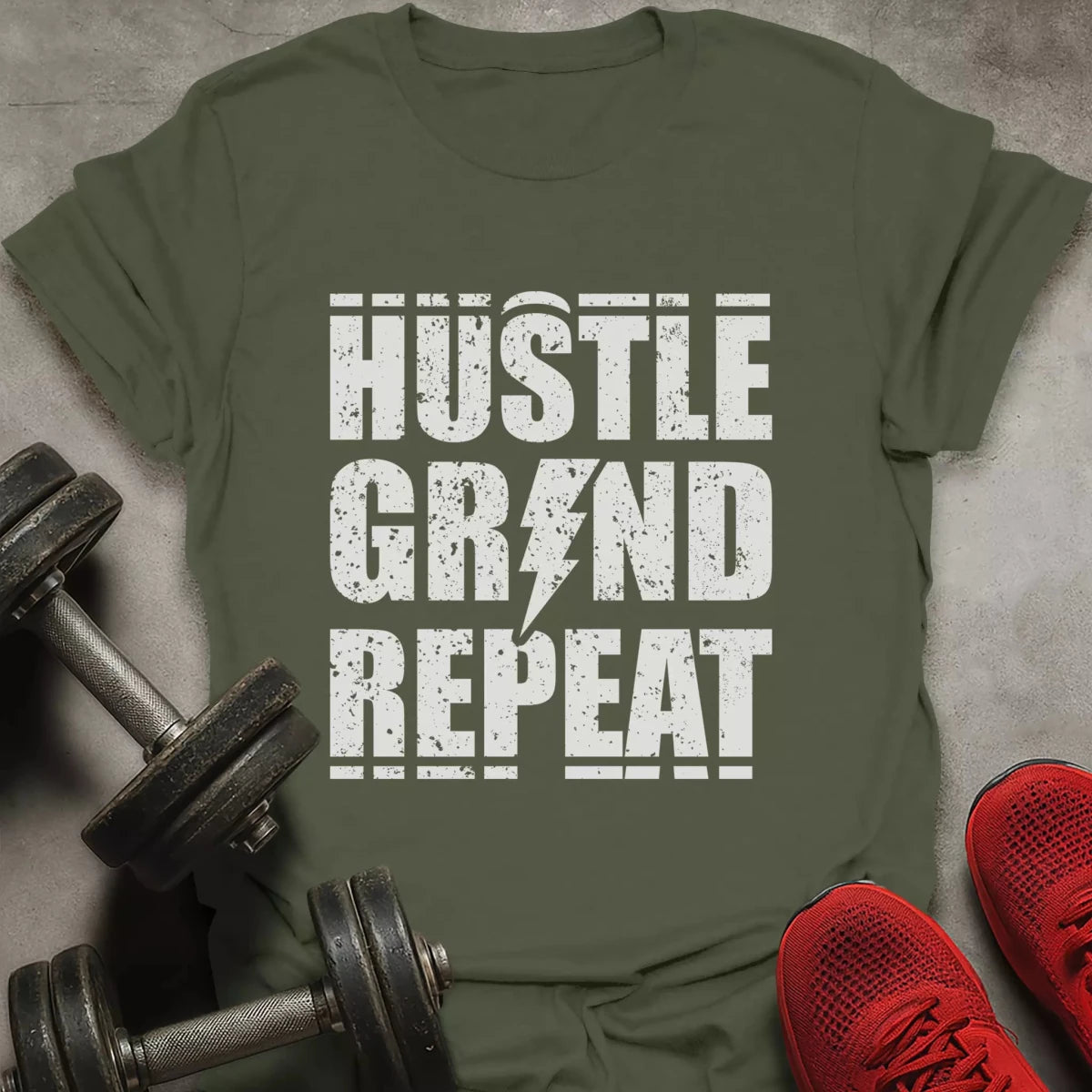 Hustle Grind Repeat T-Shirt - AstraLifts