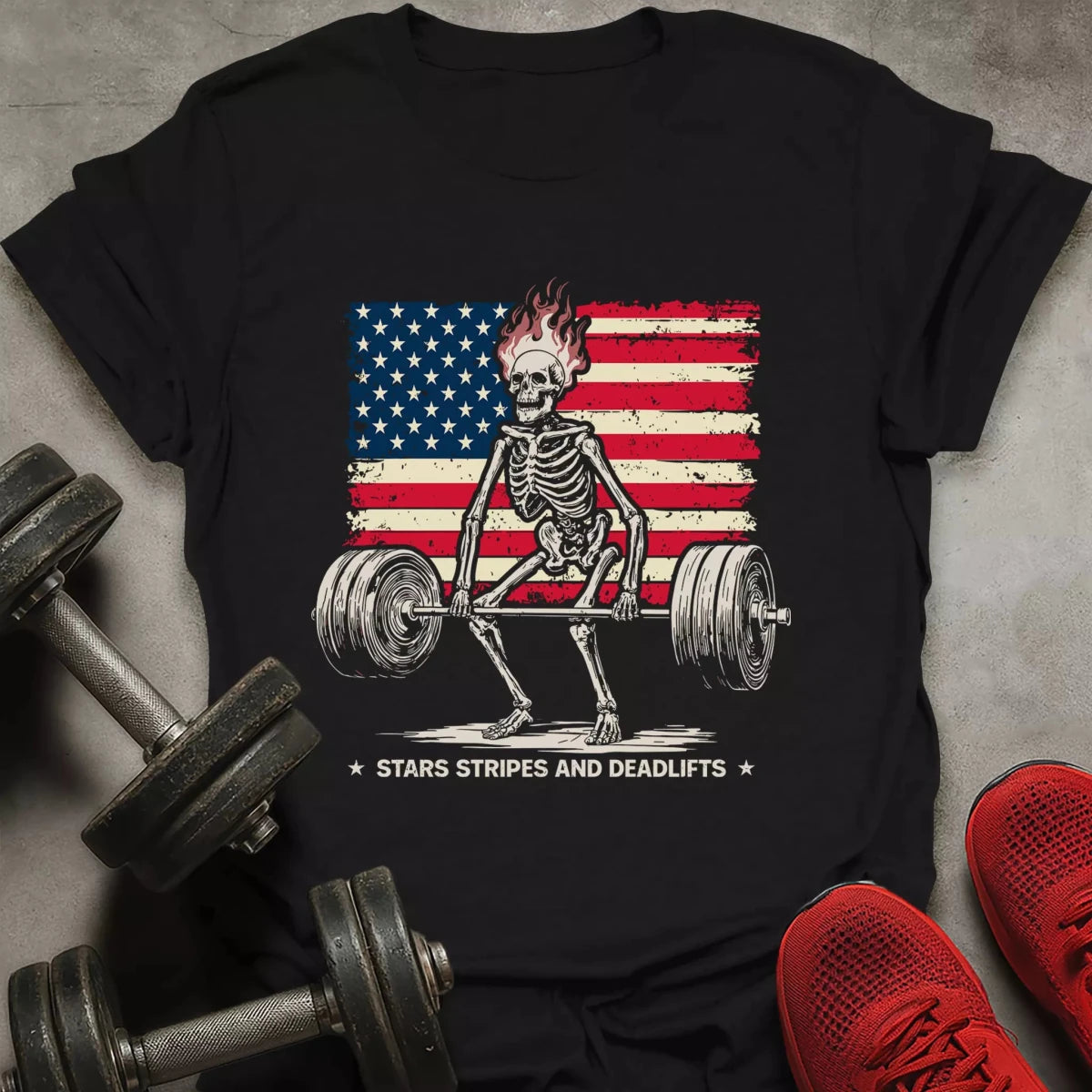 Star Stripes Deadlifts T-Shirt - AstraLifts