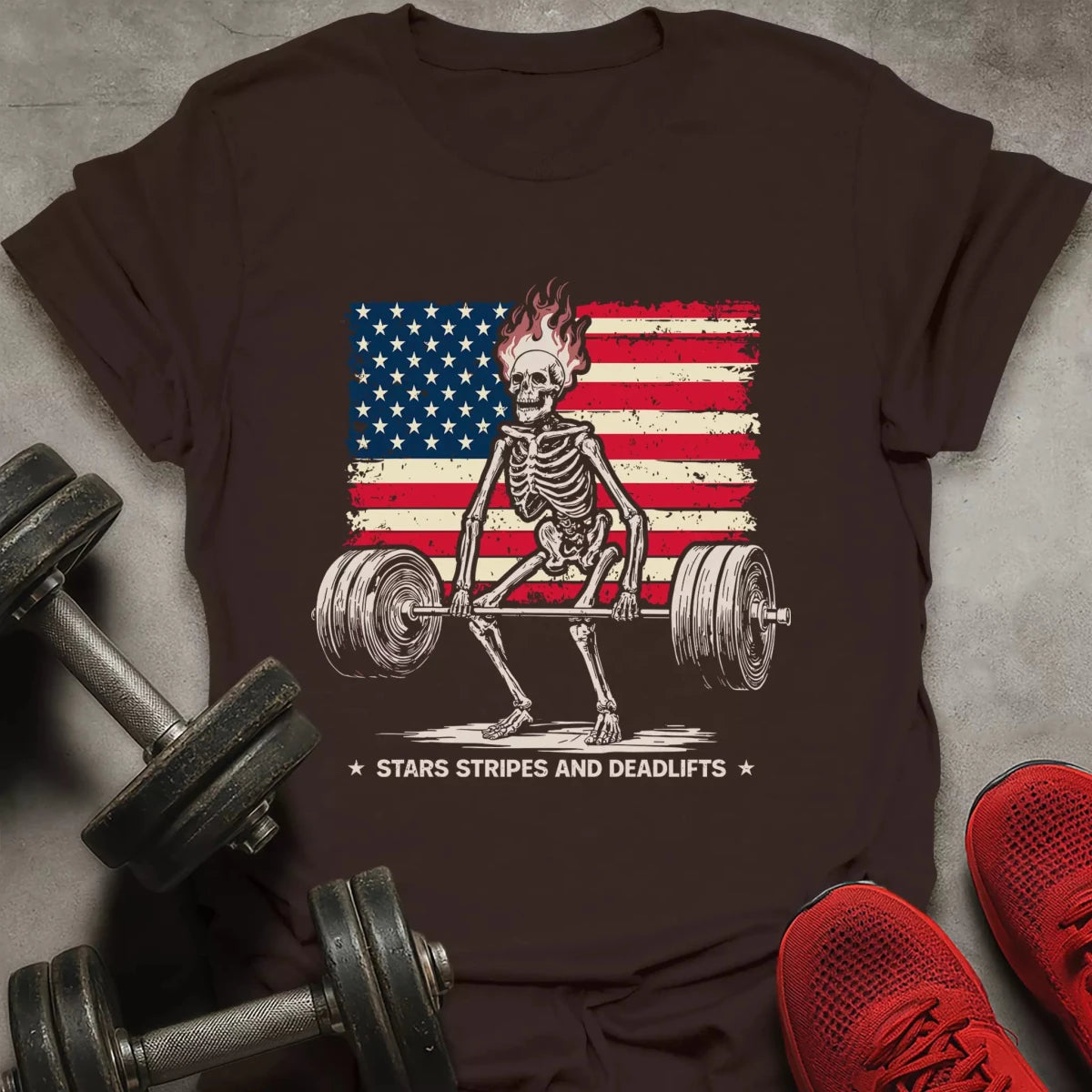 Star Stripes Deadlifts T-Shirt - AstraLifts