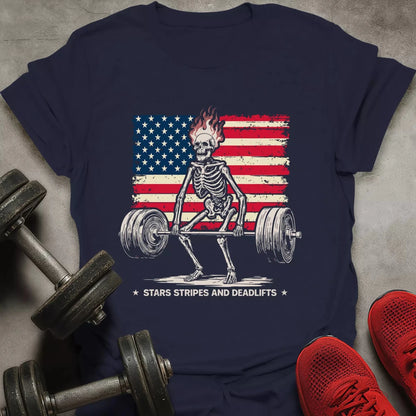 Star Stripes Deadlifts T-Shirt - AstraLifts